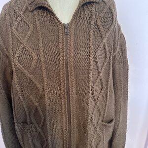 Brown Zipper Sweater